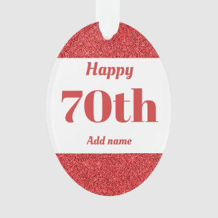 Pretty personalised birthday gift ornament 70th