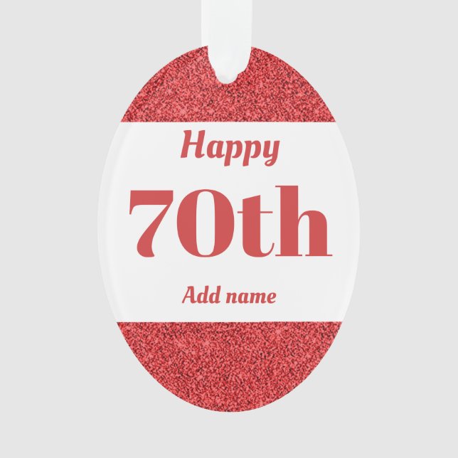 Pretty personalised birthday gift ornament 70th (Front)