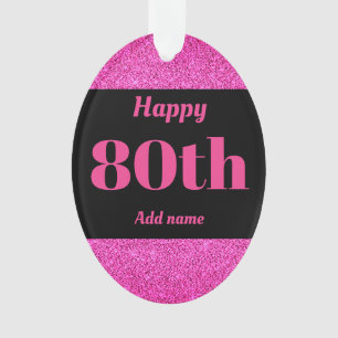 Pretty personalised birthday gift ornament 80th