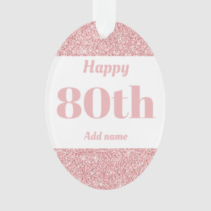 Pretty personalised birthday gift ornament 80th