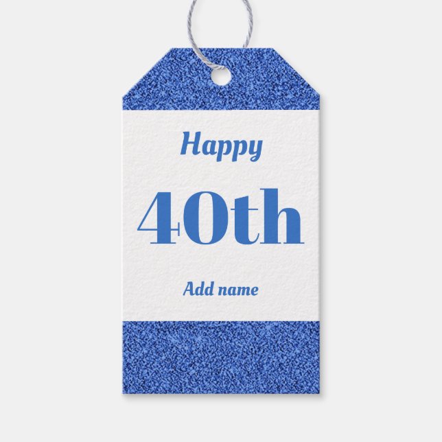 pretty personalised birthday gift tags 40th (Front)