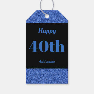pretty personalised birthday gift tags 40th