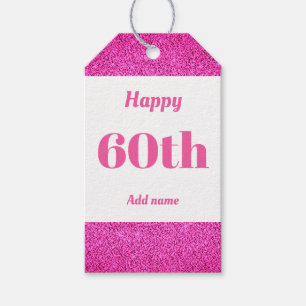 pretty personalised birthday gift tags 60th