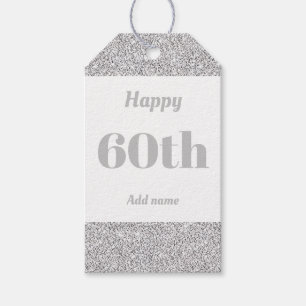 pretty personalised birthday gift tags 60th