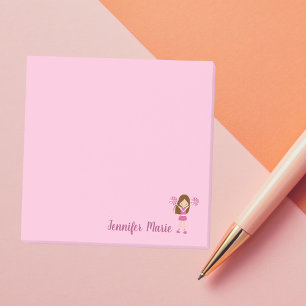 Pretty Personalised Cheerleader Custom Pink Post-it Notes