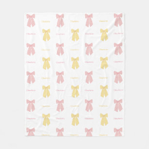 Pretty Personalised Colourful Hair Bow Feminine Fleece Blanket