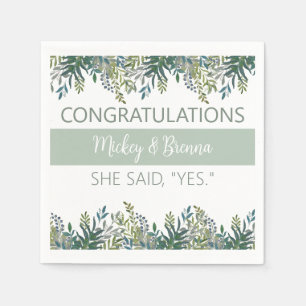 Pretty personalised Engagement party Paper Napkin