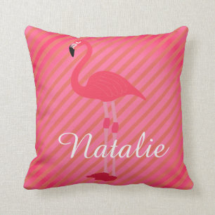 Pretty Personalised Flamingo Reversible Cushion