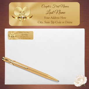Pretty Personalised Gold Address Return Labels
