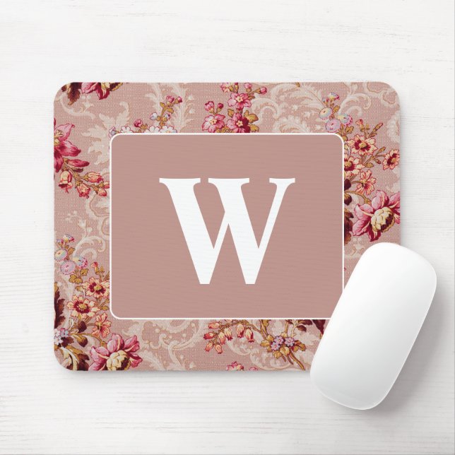 Pretty personalised Luxurious modern vintage pink Mouse Mat (With Mouse)