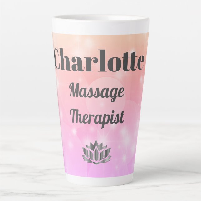 Pretty personalised Massage Therapist Latte Mug (Front)