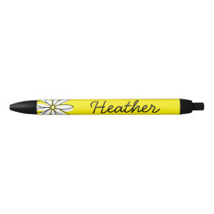 Pretty Personalised Name Daisy Doodle Black Ink Pen