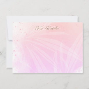 Pretty Personalised Pink Watercolor Note Card