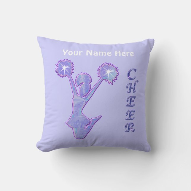 Pretty Personalised Purple Cheerleader Pillows (Front)
