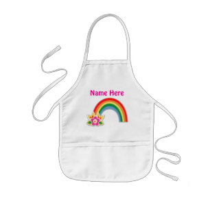 Pretty Personalised Rainbow Apron for Girls