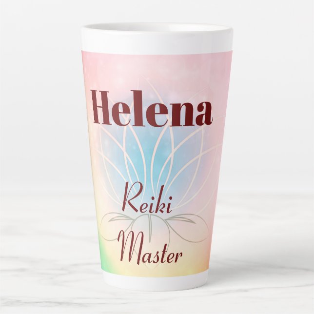 Pretty personalised Reiki Master design Latte Mug (Front)