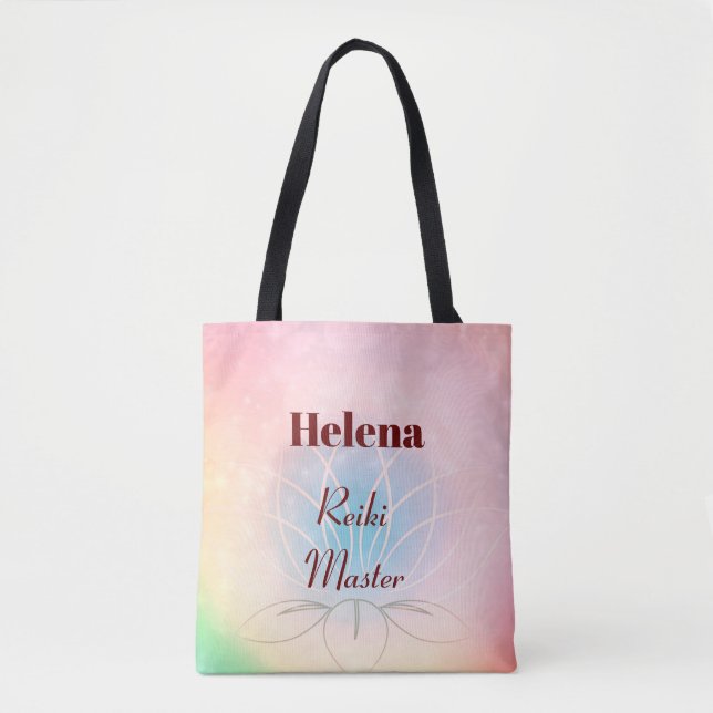Pretty personalised Reiki Master design Tote Bag (Front)