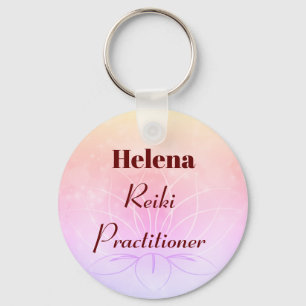 Pretty personalised Reiki Practitioner design Key Ring