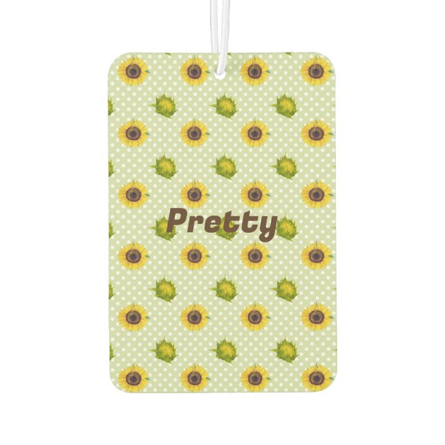 Pretty personalised text retro pattern car air freshener (Back)