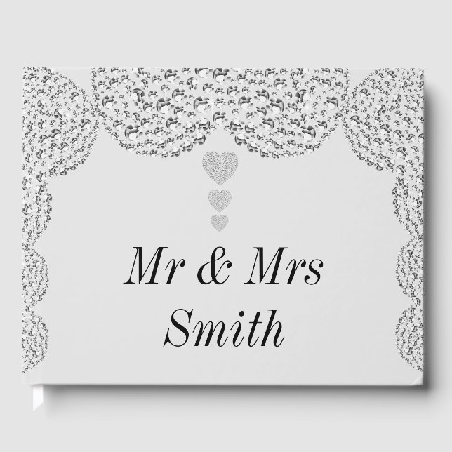 Pretty personalised wedding guests book (Front)
