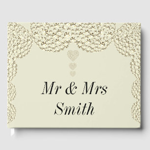 Pretty personalised wedding guests book