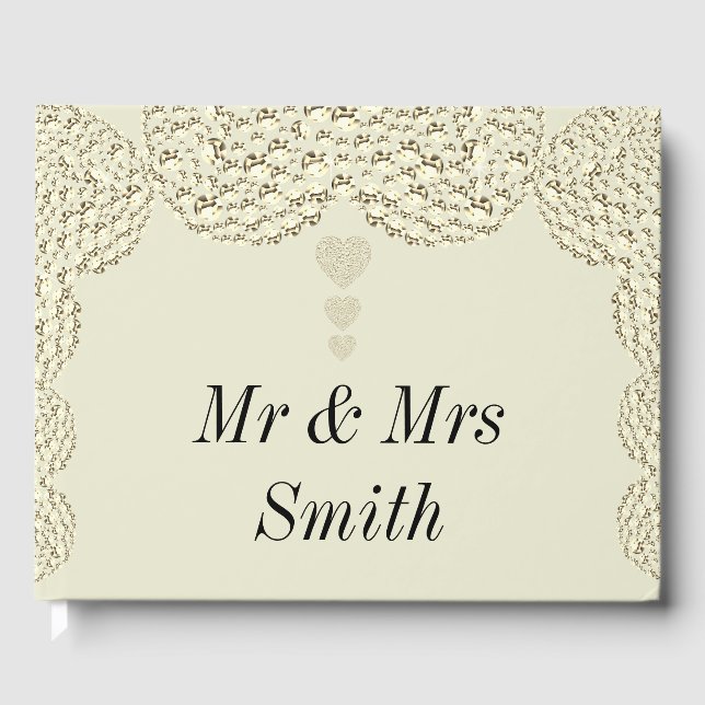 Pretty personalised wedding guests book (Front)