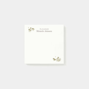 Pretty Personalized Adhesive Pad Birds Post-it Notes