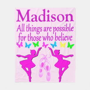 PRETTY PERSONALIZED BALLERINA BLANKET