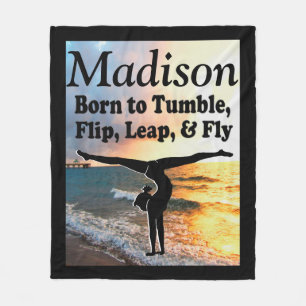PRETTY PERSONALIZED GYMNAST FLEECE BLANKET