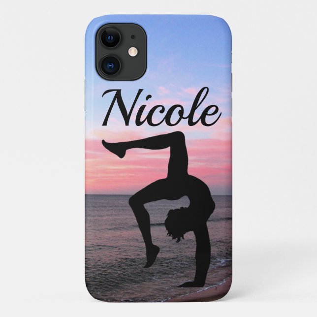 PRETTY PERSONALIZED GYMNAST GIRL Case-Mate iPhone CASE (Back)