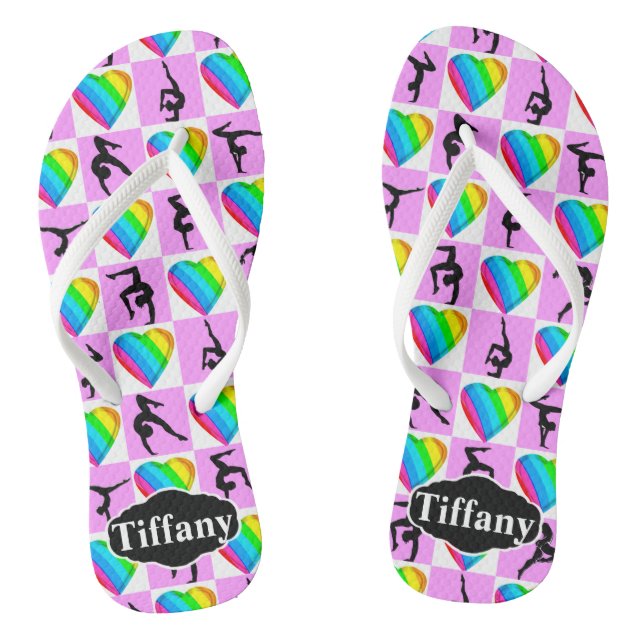 PRETTY PERSONALIZED GYMNASTICS FLIP FLOPS (Footbed)