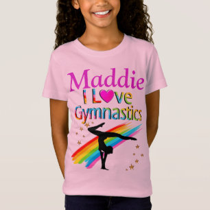 PRETTY PERSONALIZED I LOVE GYMNASTICS T SHIRT