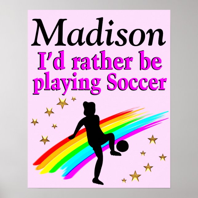 PRETTY PERSONALIZED I LOVE SOCCER POSTER (Front)
