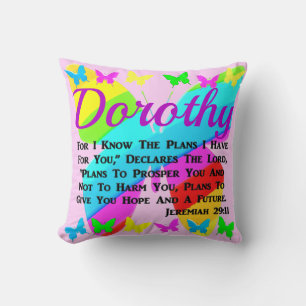 PRETTY PERSONALIZED JEREMIAH 29:11 BUTTERFLY CUSHION