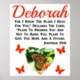 PRETTY PERSONALIZED JEREMIAH 29:11 BUTTERFLY POSTER