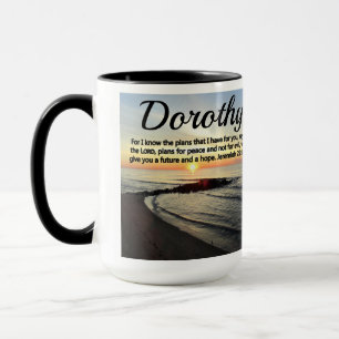 PRETTY PERSONALIZED JEREMIAH 29:11 SUNRISE MUG