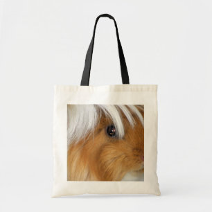 Pretty, Peruvian, Buff and White Guinea Pig Face Tote Bag