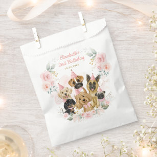 Pretty Pet Dog Puppies Birthday Paw-ty Baby Girl Favour Bags