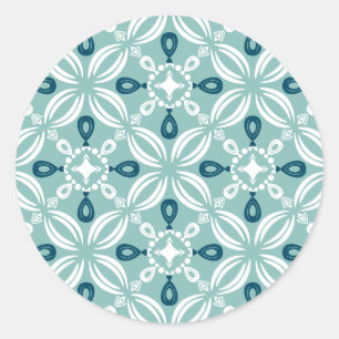 Pretty Petaline Stickers/Labels Sheet (Teal) Classic Round Sticker