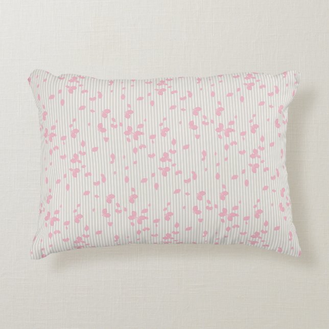 Pretty Petals on Stripes Decorative Cushion (Front)
