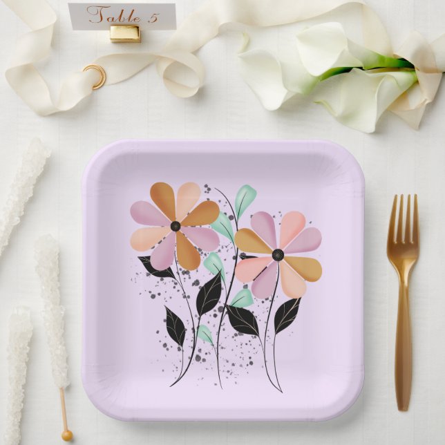 Pretty Petals Paper Plate (Wedding)
