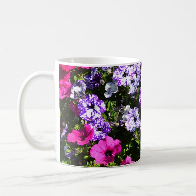 Pretty petunia flowers coffee mug (Left)