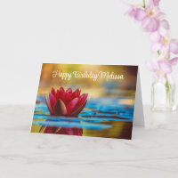 Pretty Photo of a Lotus Flower in a Pond Birthday