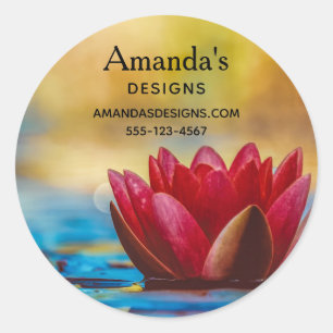 Pretty Photo of a Lotus Flower in a Pond Business Classic Round Sticker