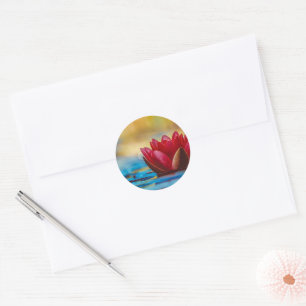 Pretty Photo of a Lotus Flower in a Pond Classic Round Sticker