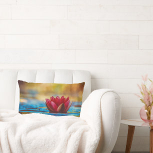 Pretty Photo of a Lotus Flower in a Pond Lumbar Cushion