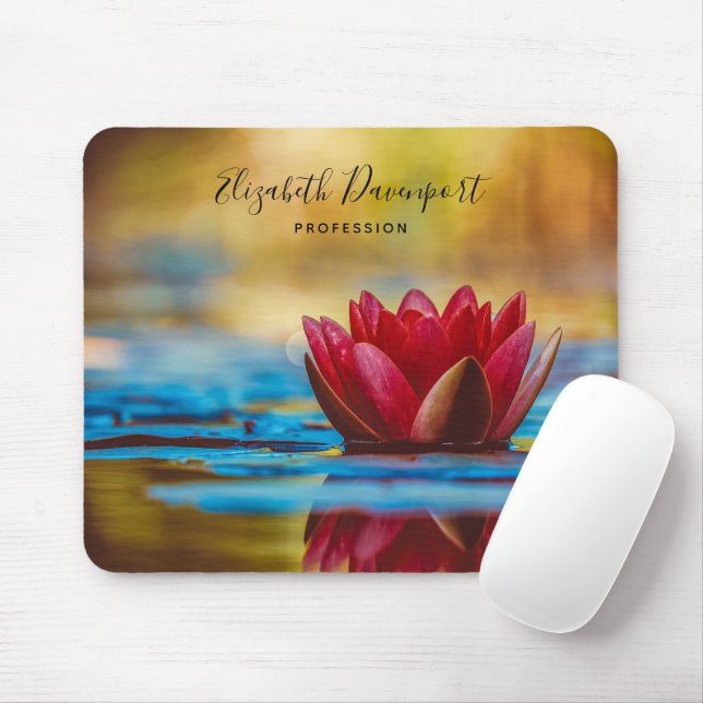 Pretty Photo of a Lotus Flower in a Pond Mouse Mat (With Mouse)