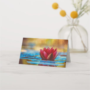 Pretty Photo of a Lotus Flower in a Pond Place Card