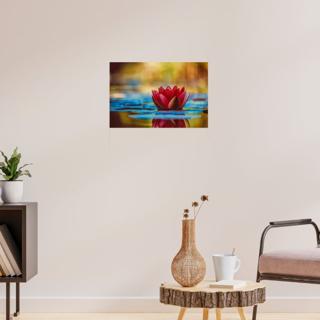 Pretty Photo of a Lotus Flower in a Pond Poster (Living Room 3)