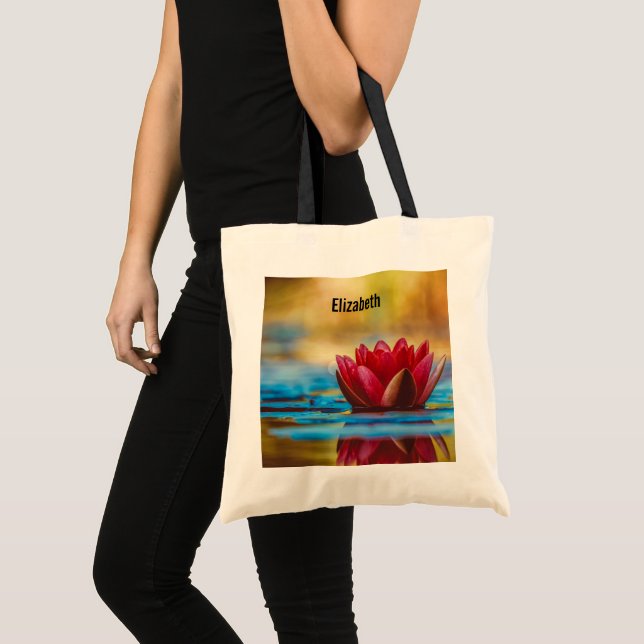 Pretty Photo of a Lotus Flower in a Pond Tote Bag (Front (Product))